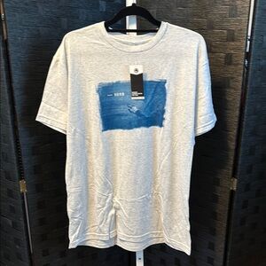 Radar Men's Gray T-Shirt with Blue Graphic Large “Thanks Herb”